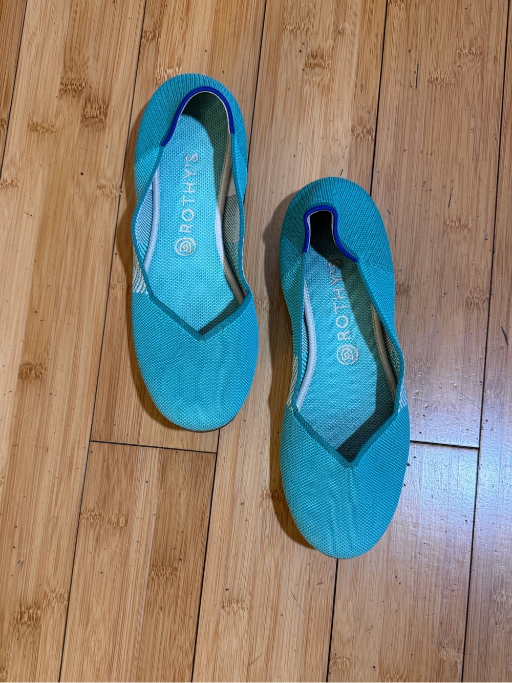 Rothy’s RETIRED COLOR Calypso Teal Ballet Flat Size 11 - Picture 2 of 16